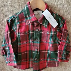 PEEK Plaid Flannel Shirt 12-18m